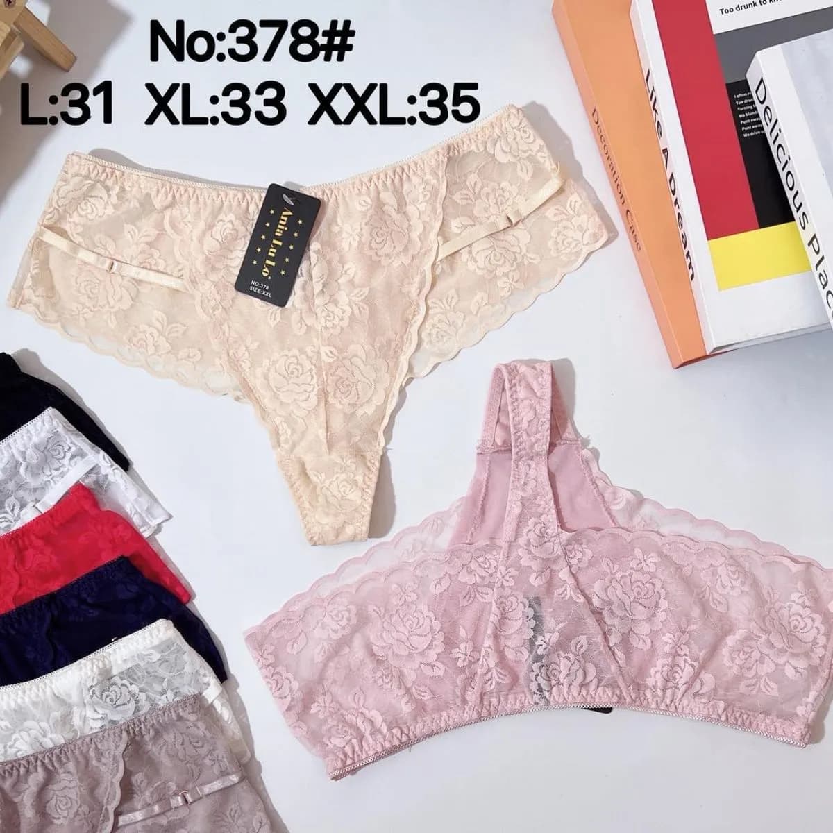 Majtki damskie stringi koronka L31 XL33 XXXL35 No.378