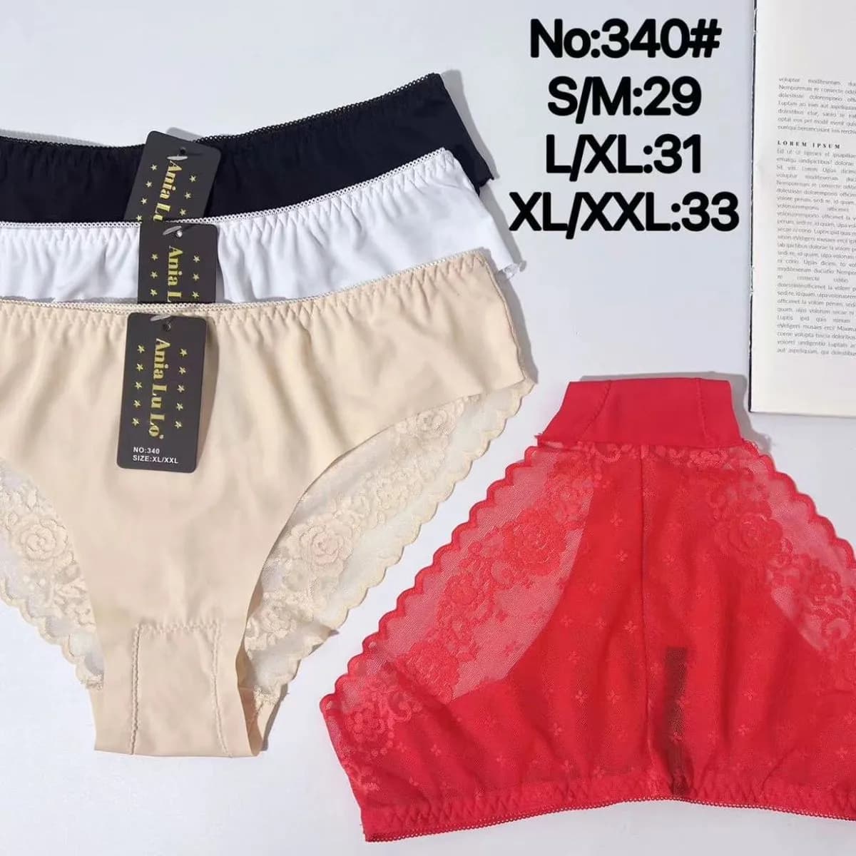 Majtki damskie koronkowe S-XXL No.340, 4 kolory