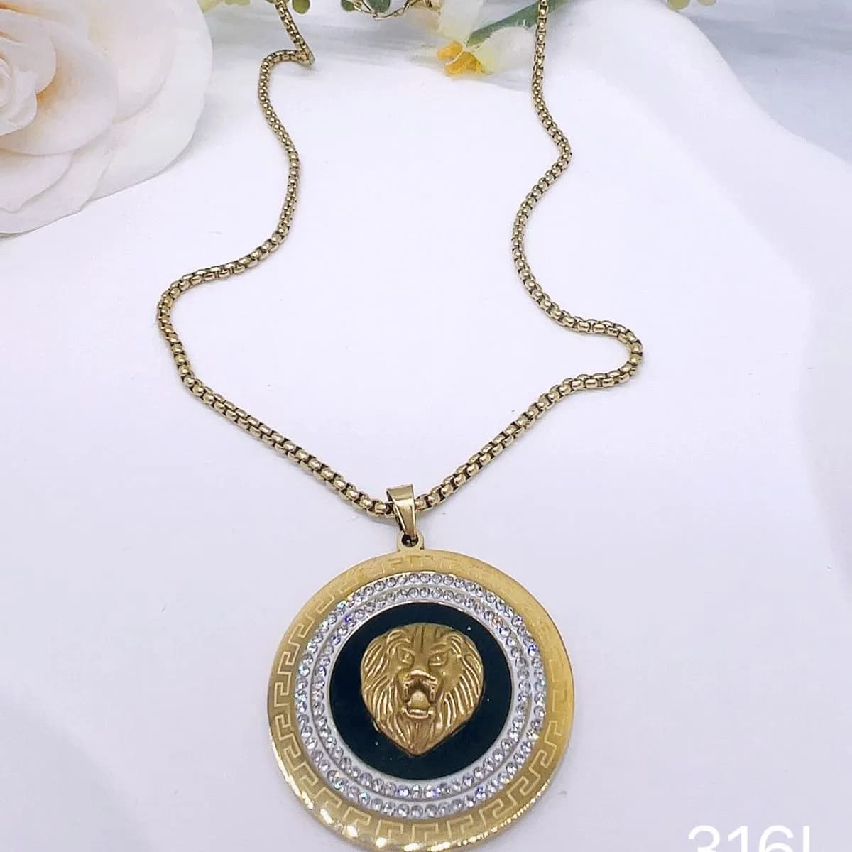 Łańcuszek damski z lwem 316L 015