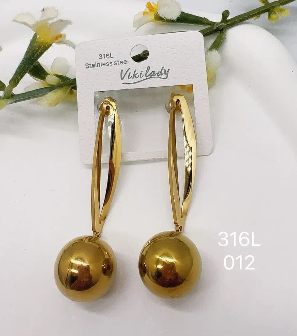 Kolczyki damskie 316L stal nierdzewna złote Wikilady
