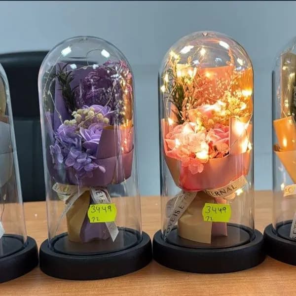 Dekoracyjny Kwiat LED w Szkatułce Szklanej