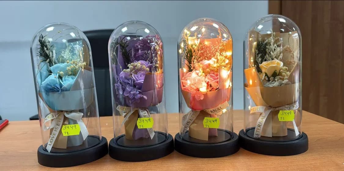 Dekoracyjny Kwiat LED w Szkatułce Szklanej