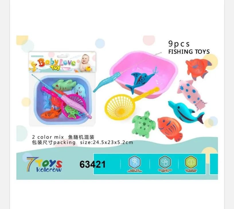 Zabawki Baby Love Toy do Kapieli Wędkowanie 9 szt