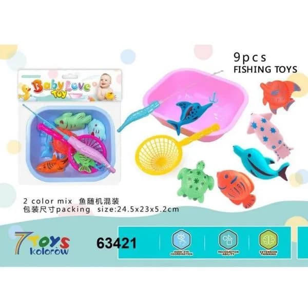 Zabawki Baby Love Toy do Kapieli Wędkowanie 9 szt