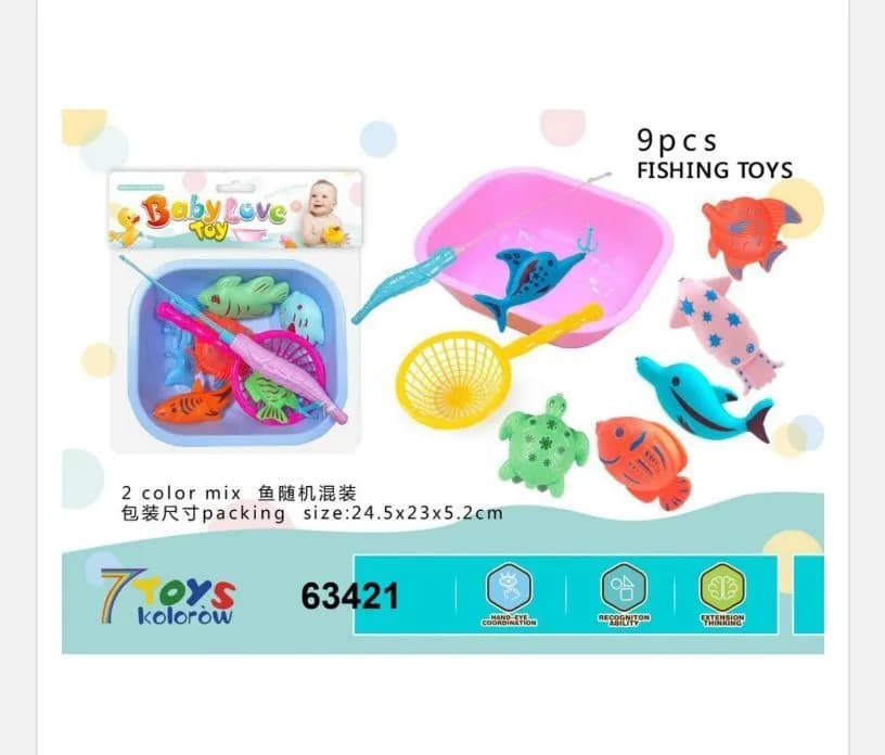 Zabawki Baby Love Toy do Kapieli Wędkowanie 9 szt
