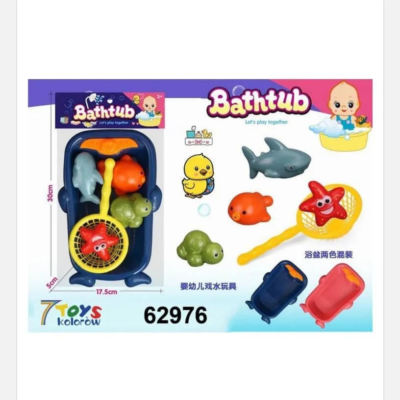Zabawki Bathtub do Kapieli Zestaw Rybki Żabki 17x30 cm