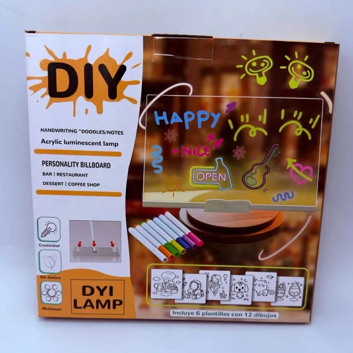 Zabawka DIY Lampa Akrylowa z Tablicą 20/20cm