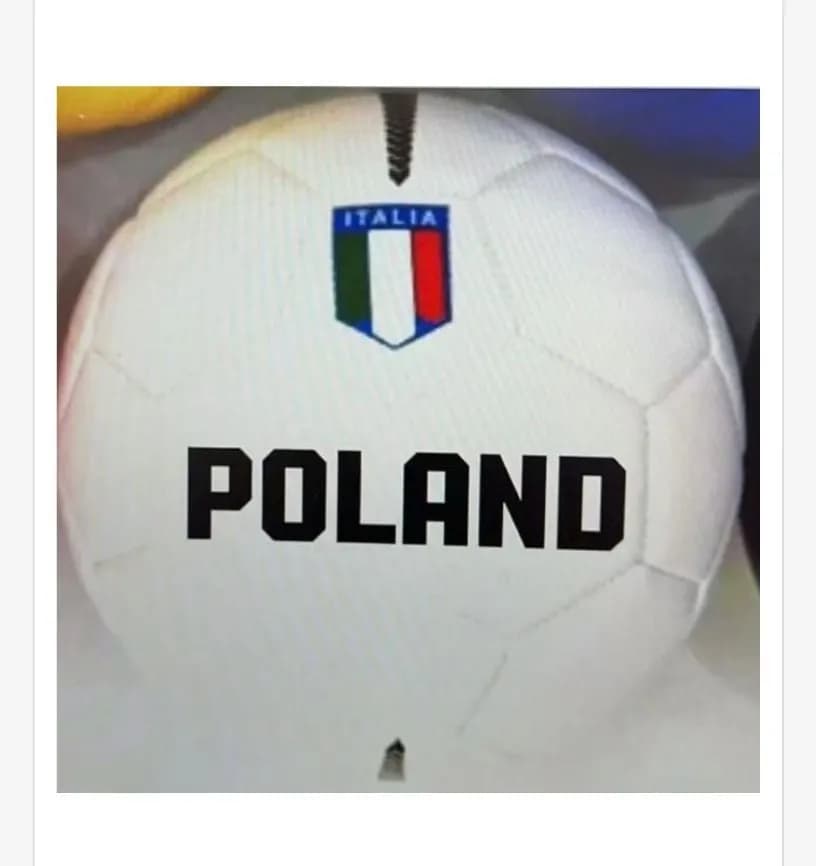 Mini piłka nożna Polska z flagą Włoch