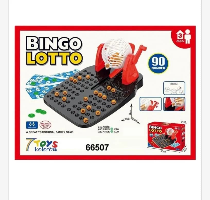 Zabawka Bingo Lotto z losującą kulą 90 numerów