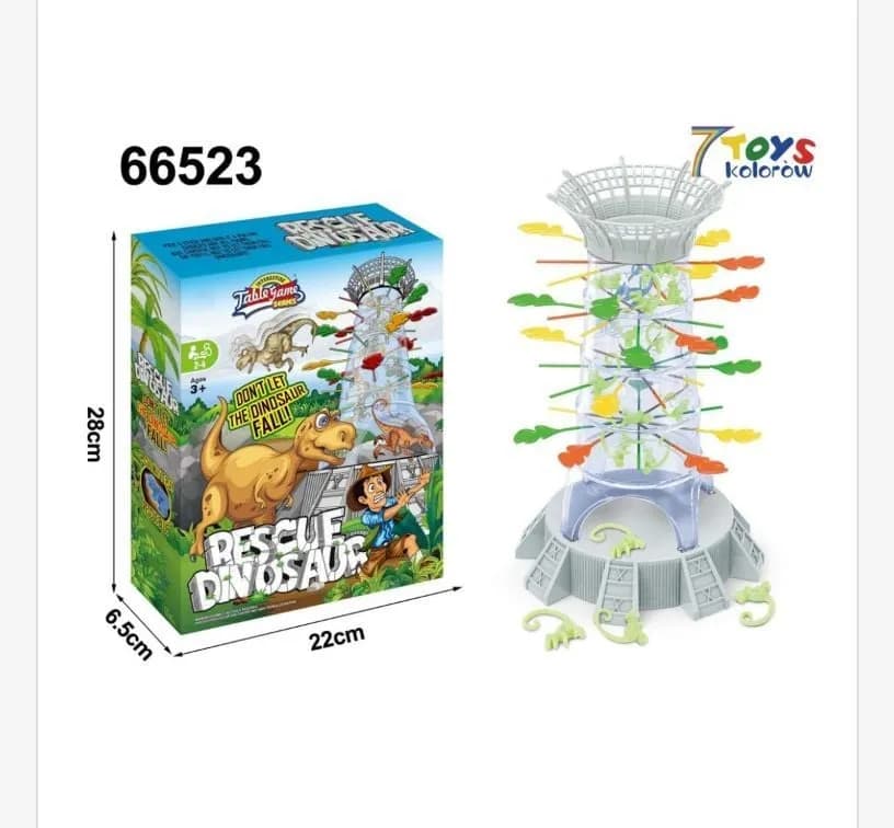 Gra Zabawkowa Rescue Dinosaur Wieża z Dinozaurami 22x28x5cm