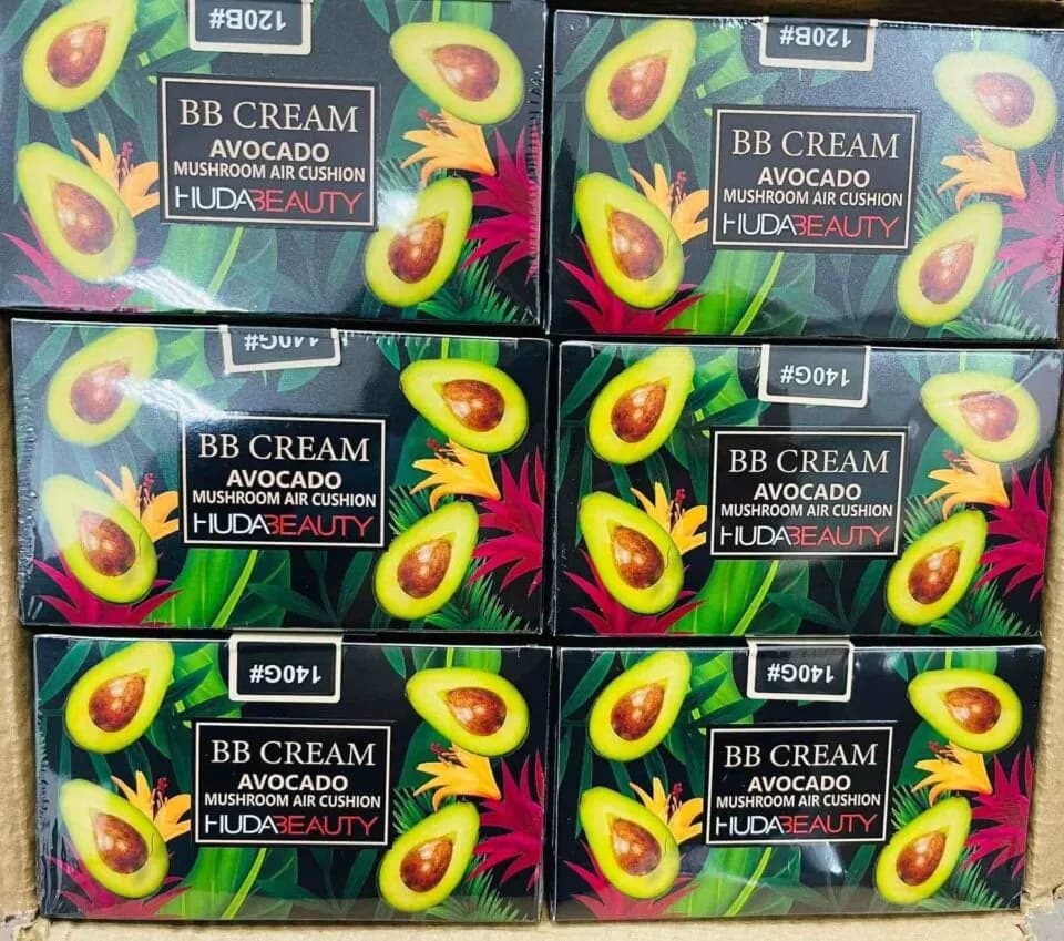 Grzybek podkład BB Hudabeauty Avocado Mushroom Air Cushion 12szt Mix