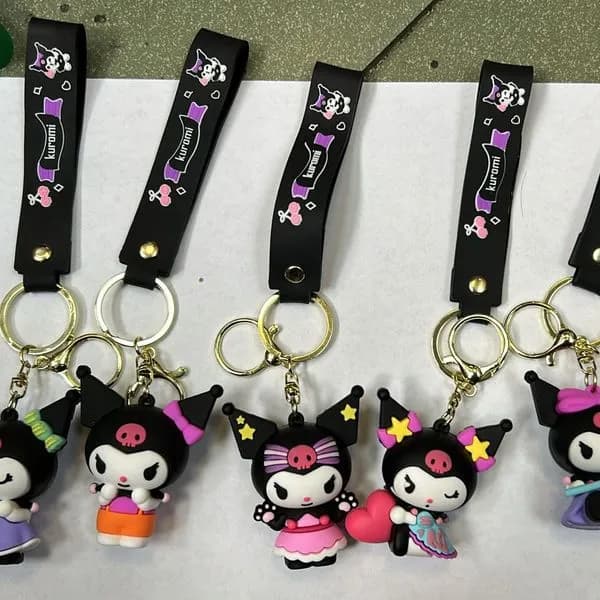 Brelok do Kluczy Kuromi z Paskiem Silikonowym, Mix Wzorów