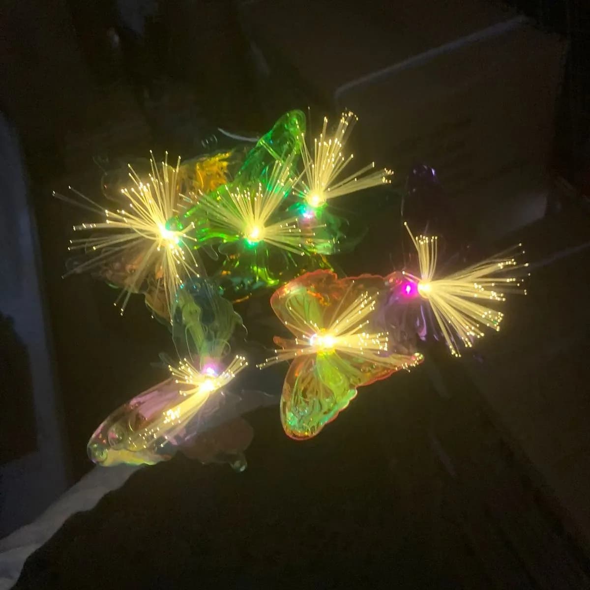 Zestaw Lampa Solarna 2PCS Motyle Światłowodowe RGB