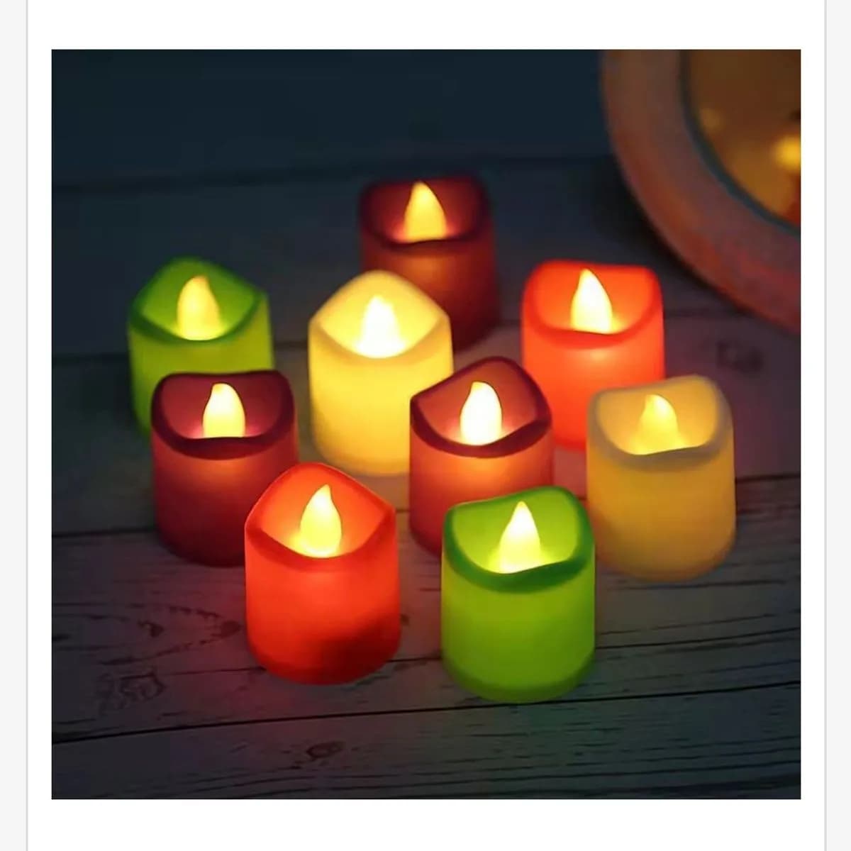 Świeca Elektryczna LED 3,70x4,50cm Kolorowa Dekoracyjna