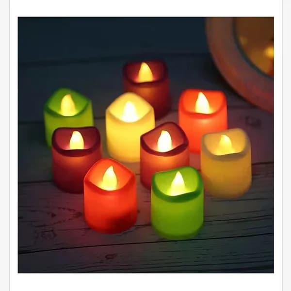 Świeca Elektryczna LED 3,70x4,50cm Kolorowa Dekoracyjna