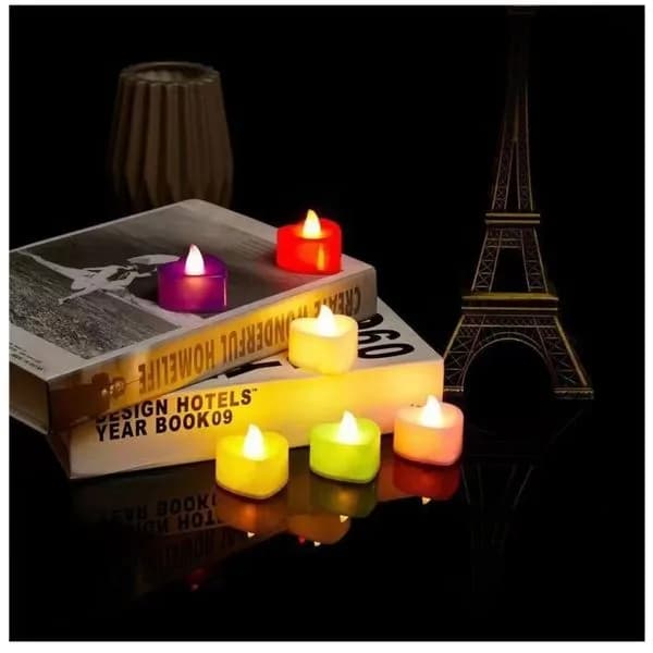 Świeca Elektryczna LED Serce 3,70x4cm Kolorowa