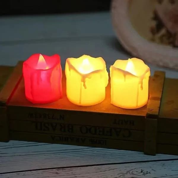 Świeca Elektryczna LED 4x5cm z Efektem Wosku - Mix Kolorów