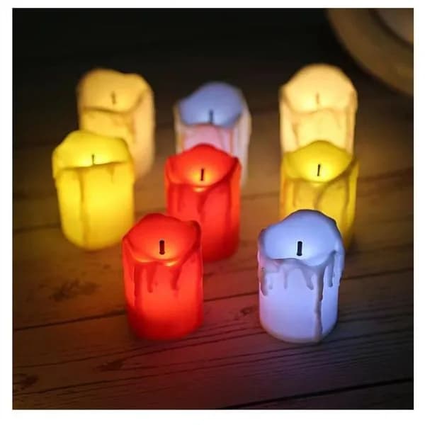Świeca Elektryczna LED 3,60x5cm Efekt Wosku Mix Kolorów