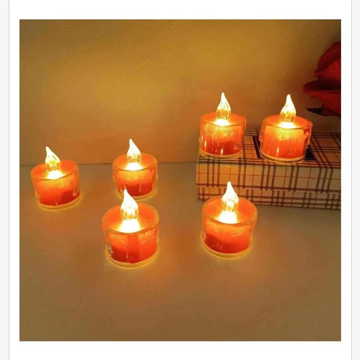 Świeca Elektryczna LED 4x5cm Tealight Pomarańczowa - 24 szt.