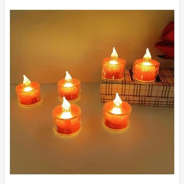 Świeca Elektryczna LED 4x5cm Tealight Pomarańczowa - 24 szt.