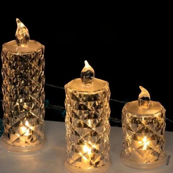 Świeca Elektryczna LED Kryształowa 5,30x12,50cm