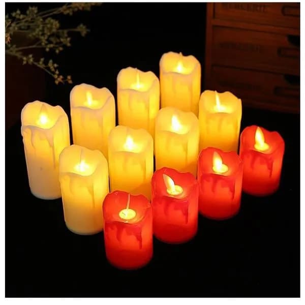 Świeca Elektryczna LED 5x11cm Efekt Topniejącego Wosku 12szt