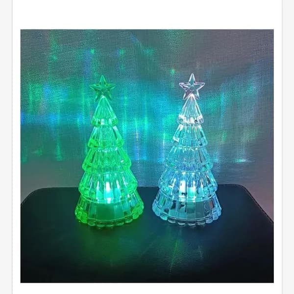 Ozdoba Świąteczna Choinka LED 6x11cm Przezroczysta