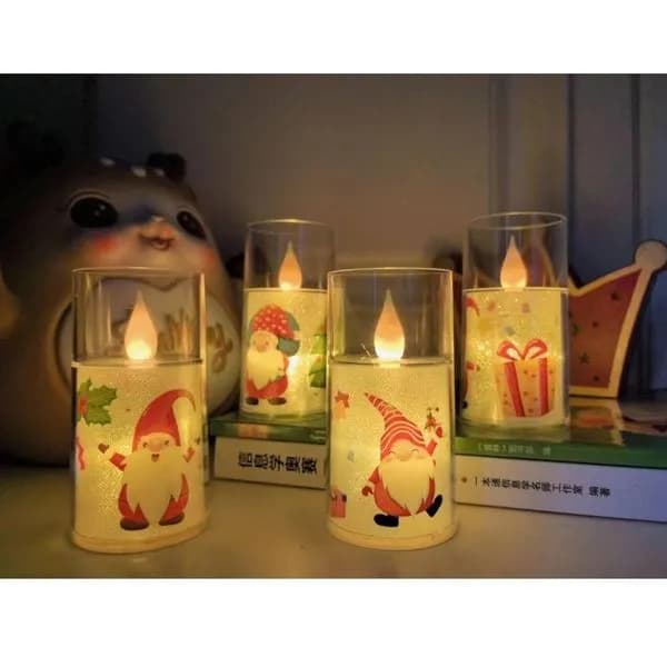 Świeca LED Ozdoba Świąteczna Skrzaty 5,30x12,50cm