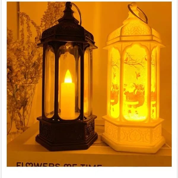 Ozdoba Świąteczna Lampion LED 9x20cm Mikołaj Mix Kolorów