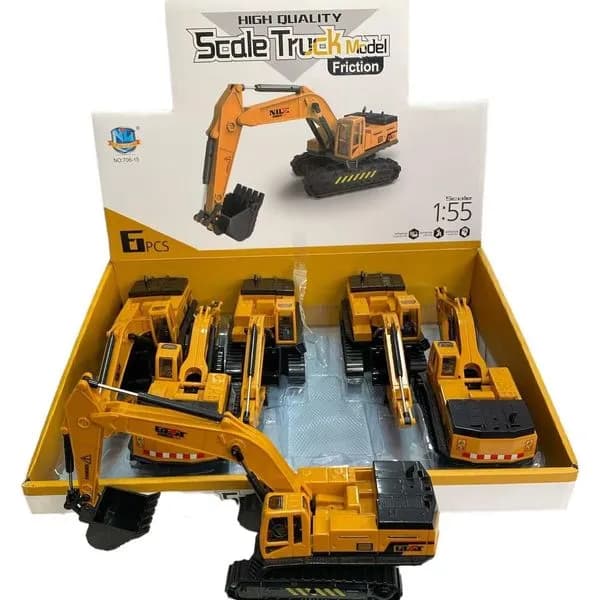 Samochód Scale Truck Koparka 1:55 Napęd Friction 6 szt.