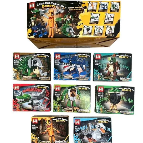 Klocki Brain Root Rare and Exotic Beasts, zestaw 8 sztuk