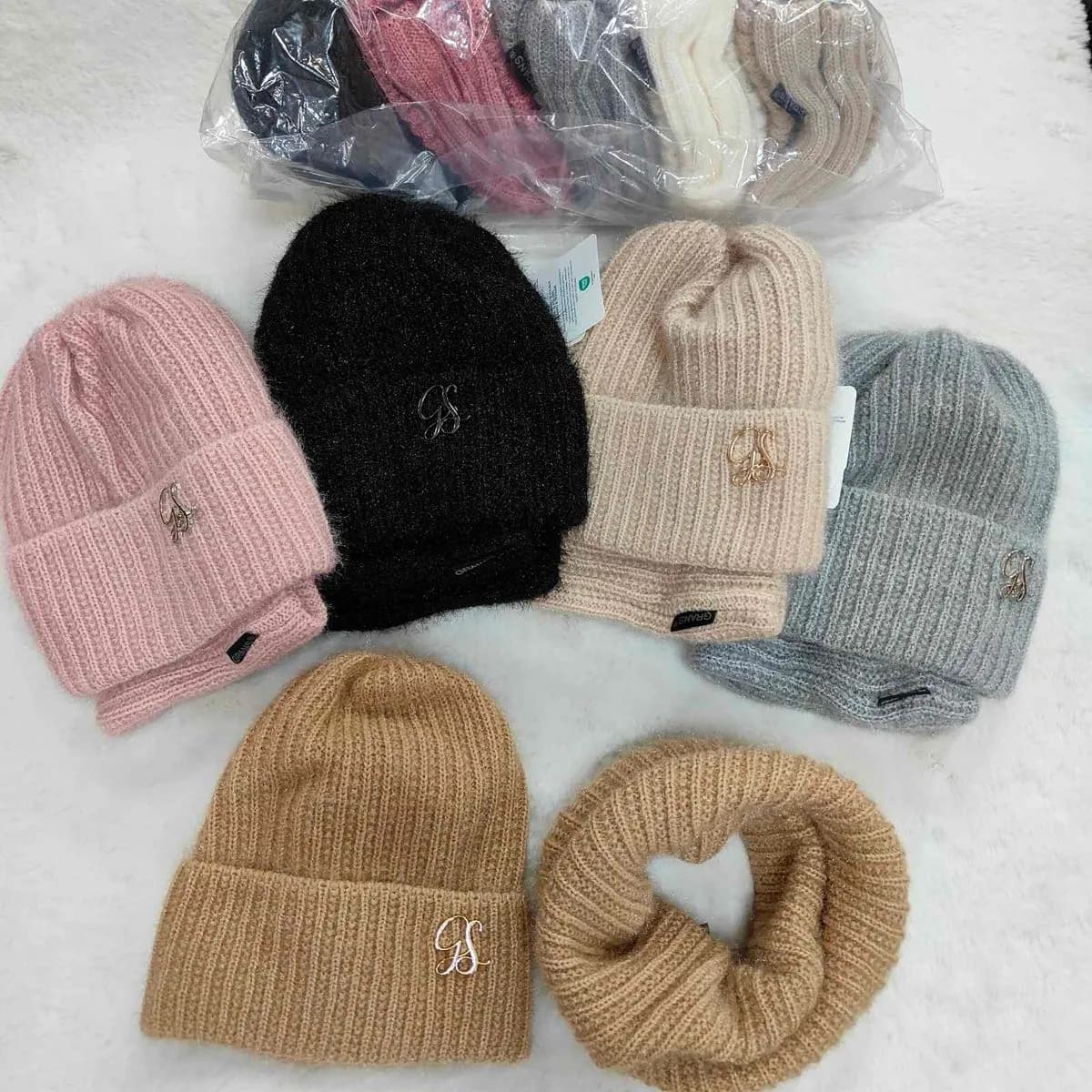 Komplet czapki i komin dla dzieci 54-58cm różne kolory