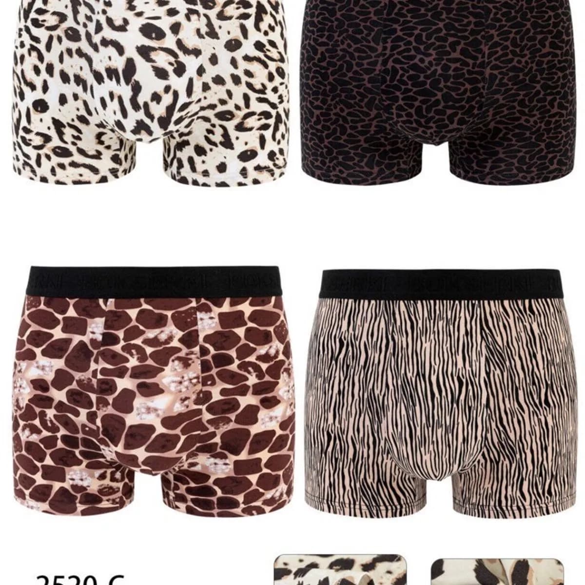 Bokserki męskie Tommy wzór leoparda 48% Modal 52% Elastan