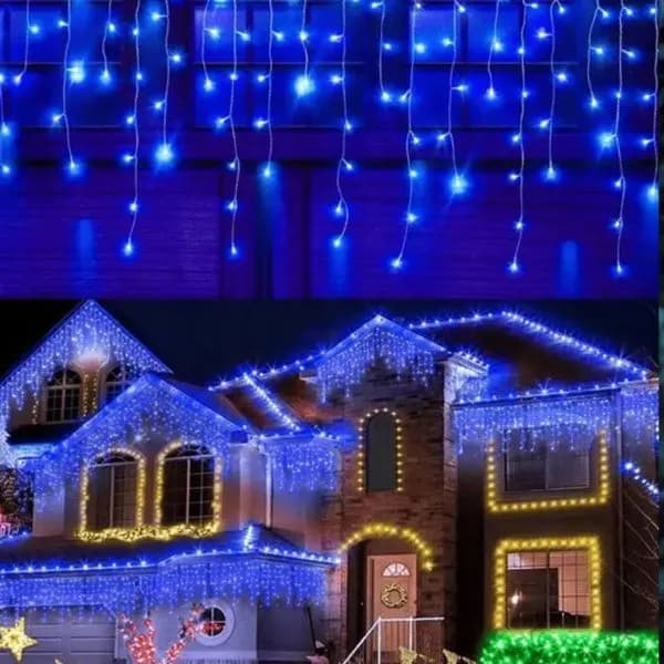 Lampki Choinkowe Sople Gruby Kabel Flass 200LED 9,5metr