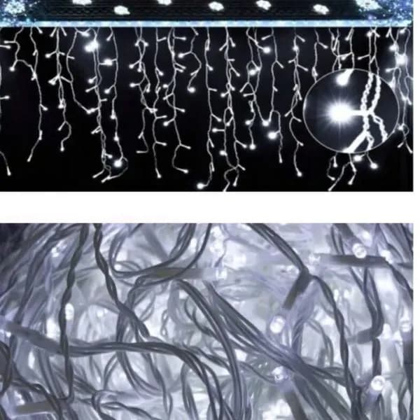 Lampki Choinkowe Sople Gruby Kabel Flass 100LED 5,5metr