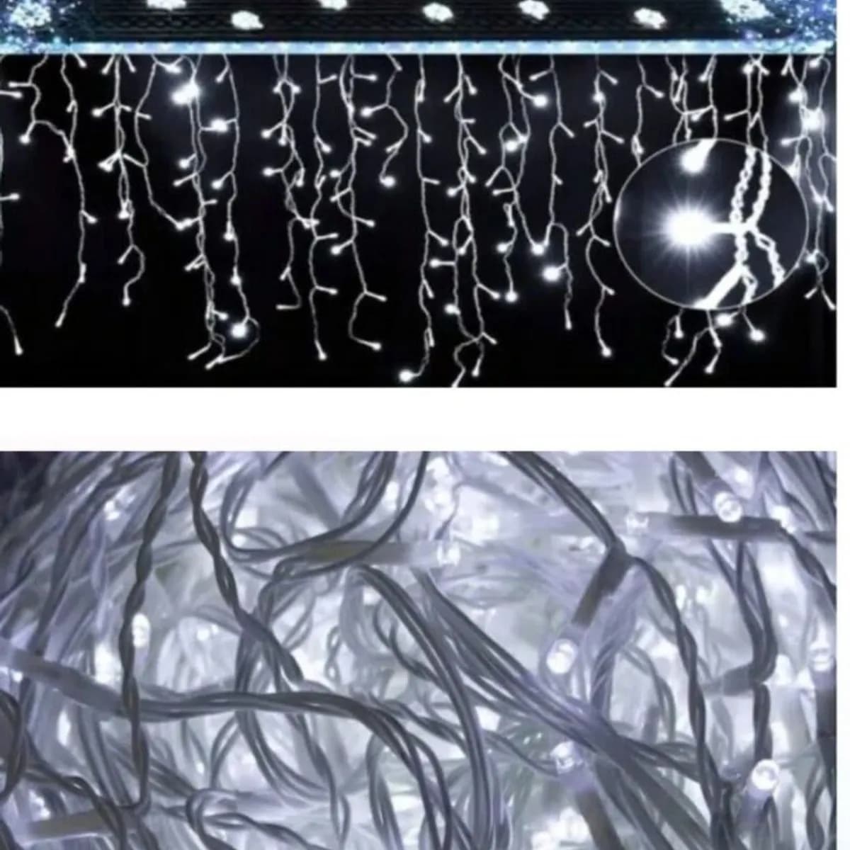 Lampki Choinkowe Sople Gruby Kabel Flass 500LED 23,5metr