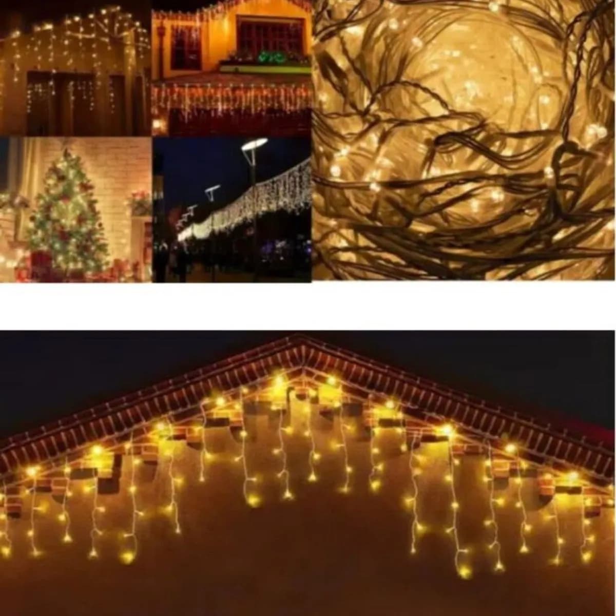 Lampki Choinkowe Sople Gruby Kabel Flass 500LED 23,5metr