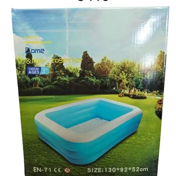 Basen dmuchany prostokątny EN-71 130x92x52cm niebieski