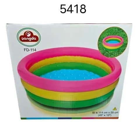 Basen dmuchany FD-114 114x25cm Fangda kolorowy 3-ringowy