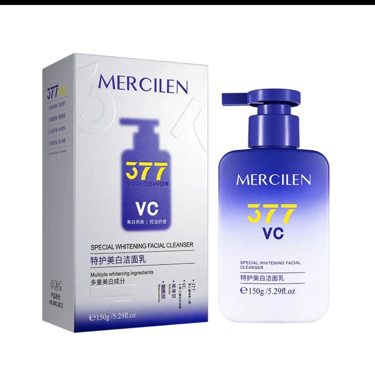 MERCILEN Krem myjący do twarzy 377 VC 150g rozjaśniający z pompką