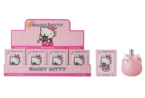 Perfumy dla dzieci Honey Kitty 50ml - Różowy flakon kotek 12szt