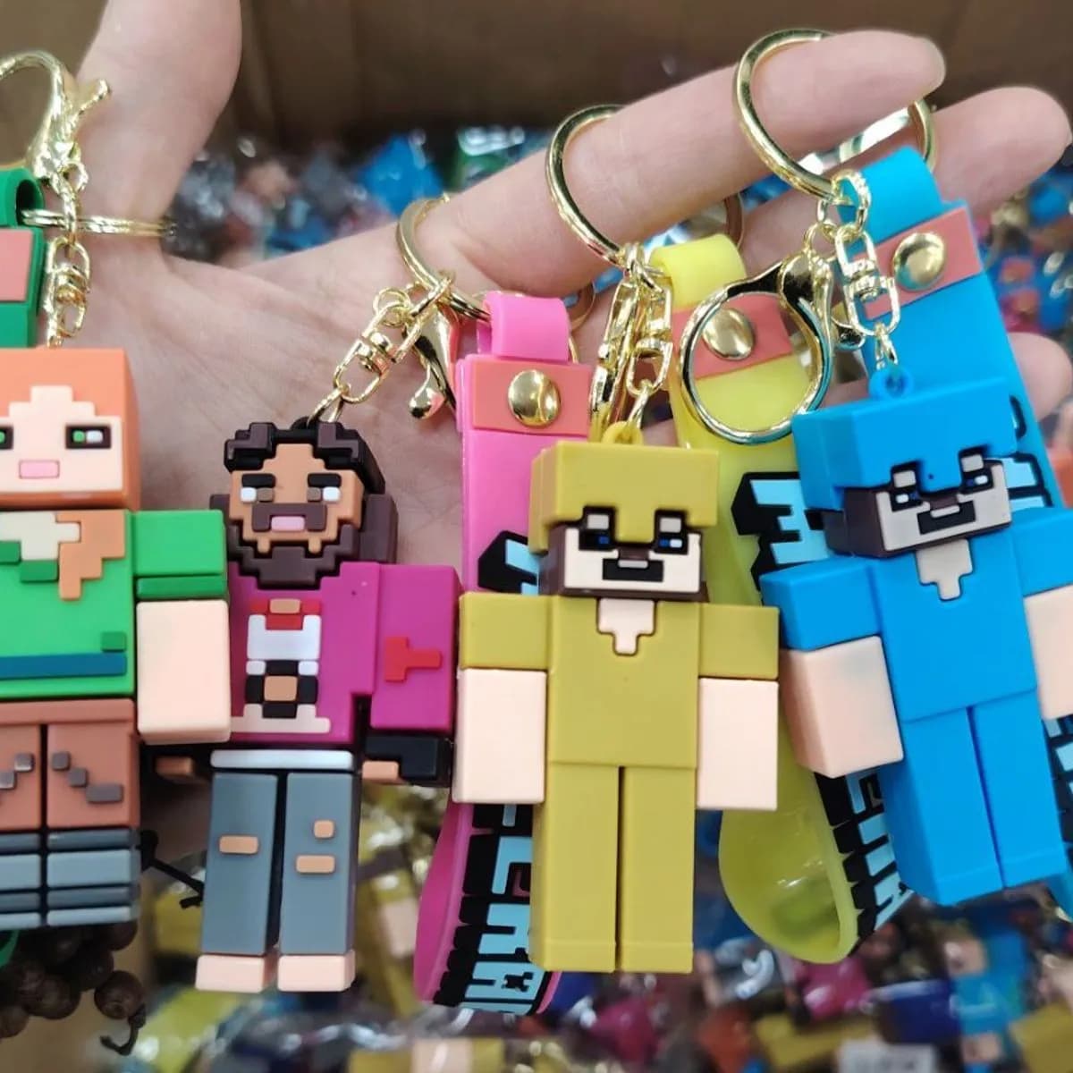 Brelok do Kluczy Minecraft Postacie Pikselowe