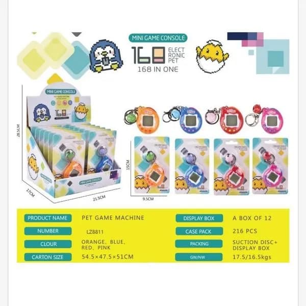 Brelok Mini Konsola Gra 16-bit 166 w 1