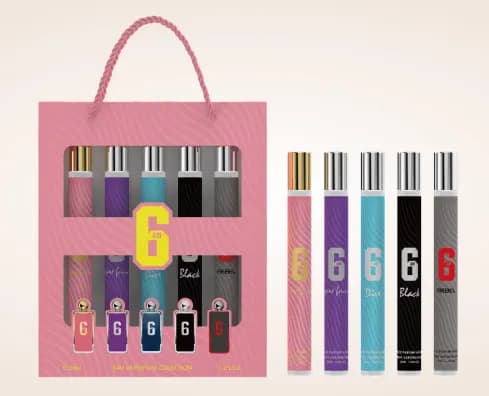 Zestaw 6 perfumet damskich 35ml w różowej torbie