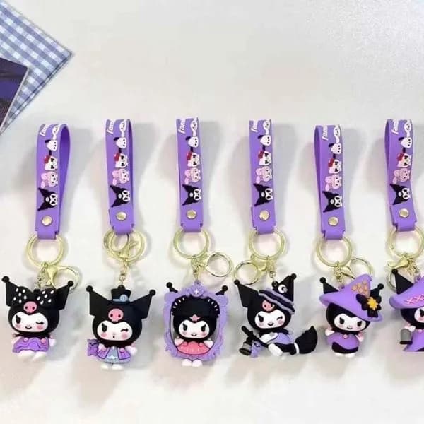 Brelok do Kluczy Kuromi z Paskiem Silikonowym - Mix Wzorów