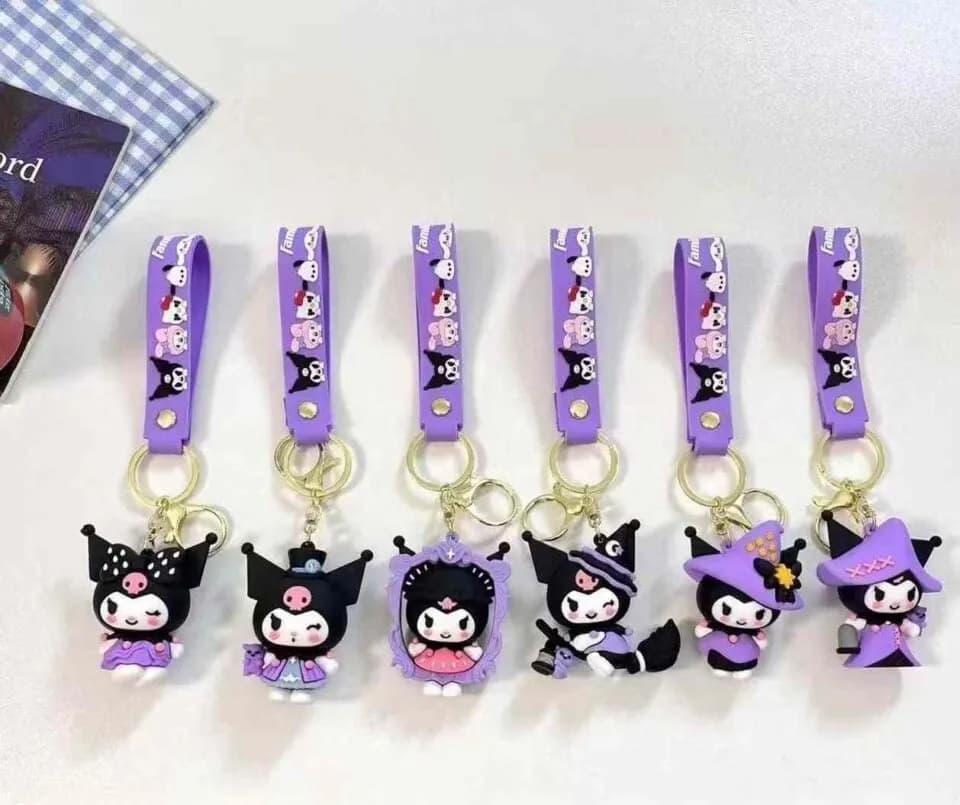 Brelok do Kluczy Kuromi z Paskiem Silikonowym - Mix Wzorów