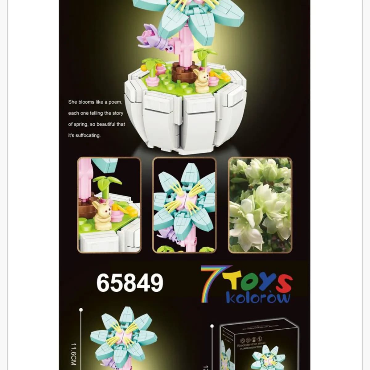 Klocki Kwiaty Rhododendron Simsii 11,6cm - Zestaw Dekoracyjny