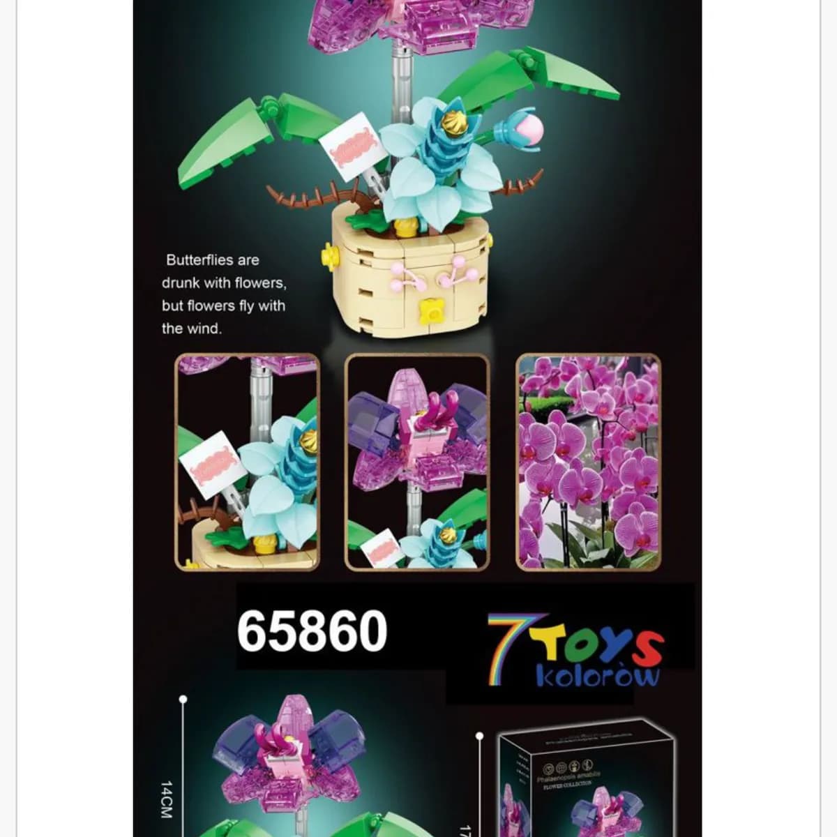 Klocki Kwiaty Storczyk Phalaenopsis 14cm 7TOYS 65860