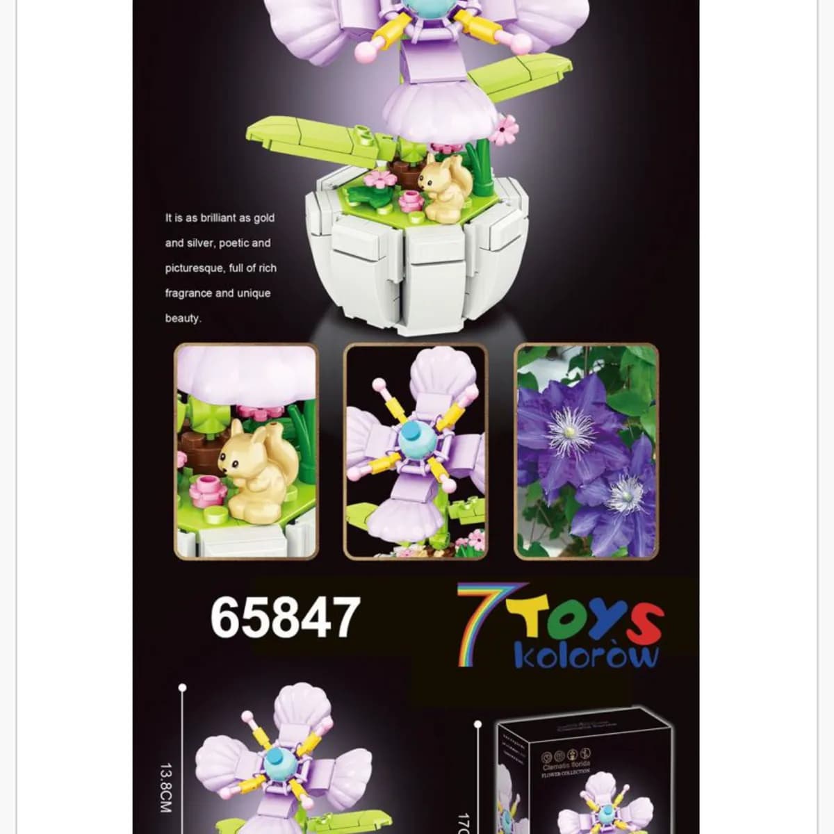 Klocki Kwiaty Clematis Florida 65847 w Doniczce 13.8cm 7 TOYS