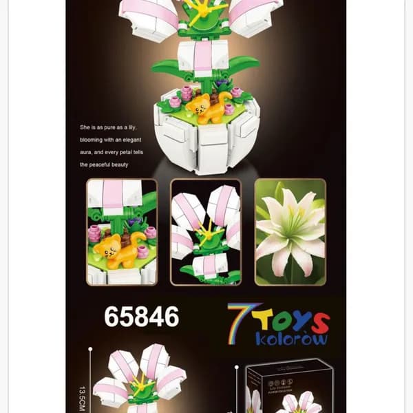 Klocki Kwiaty Lilia z Kotkiem 13.5cm Flower Collection 7 TOYS
